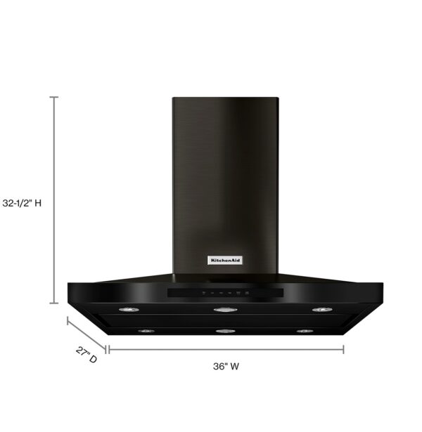 KVIB606DBS Campana Isla Kitchenaid 36" 600 CFM Acero Negro