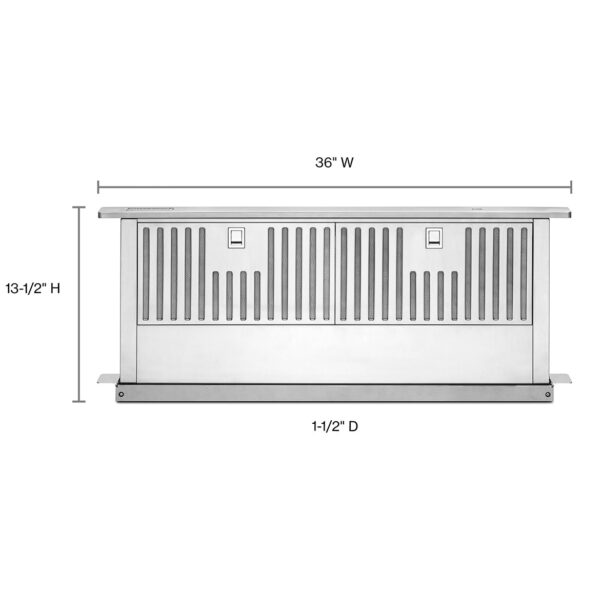 KXD4636YSS Campana Retráctil Kitchenaid 36" 600 CFM Acero Inoxidable